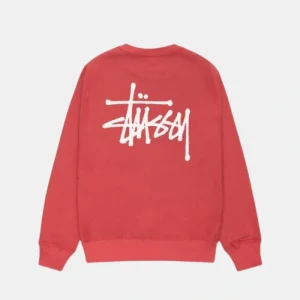 Basic Stüssy Red Crew | Stussy Long Sleeve Oversized Sweatshirt
