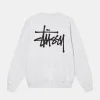 Basic Stüssy White Crew | Stussy Long Sleeve Oversized Sweatshirt