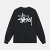Buy Basic Stüssy Black Pigment Dyed Sweatshirt Ls Tee | Oversized Sweatshirt