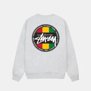 Classic Dot White Crew | Stussy Long Sleeve Oversized Sweatshirt