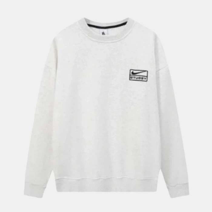 Nike X Stussy Grey Crew | Stussy Long Sleeve Oversized Sweatshirt