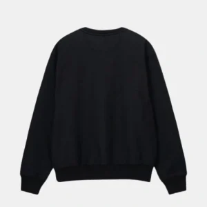 Overdyed Stock Logo Black Crew | Stussy Long Sleeve Oversized Sweatshirt