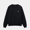 Overdyed Stock Logo Black Crew | Stussy Long Sleeve Oversized Sweatshirt