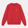 Overdyed Stock Logo Red Crew | Stussy Long Sleeve Oversized Sweatshirt