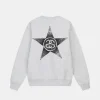 Stars Grey Crew | Stussy Long Sleeve Oversized Sweatshirt