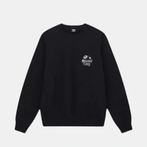 Stussy 8 Ball Corp Black Crew Oversized Sweatshirt