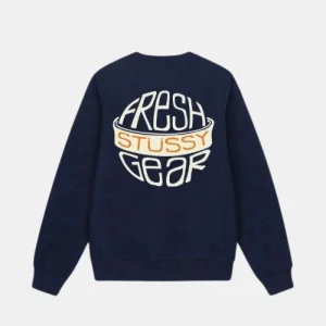 Stussy Fresh Gear Navy Blue Crew | Stussy Long Sleeve Oversized Sweatshirt