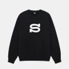 Stussy Letterman Black Crew | Stussy Long Sleeve Oversized Sweatshirt
