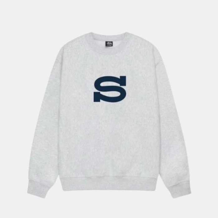 Stussy Letterman White Crew | Stussy Long Sleeve Oversized Sweatshirt