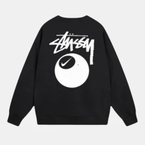 Stussy X Nike 8 Ball Black Crew | Stussy Long Sleeve Oversized Sweatshirt