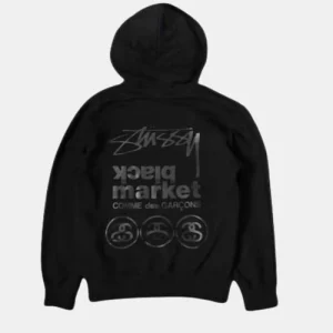 CDG Market x Stussy New Hoodie Black