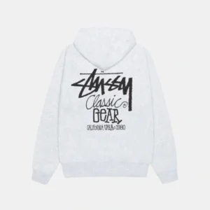 Classic Gear Hoodie White | Ash Heather Stussy Hoodie