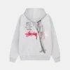 Skate Tough Hoodie White Stussy Zip Hoodie Ash Heather