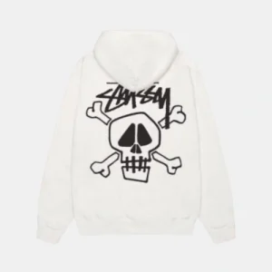 Skull & Bones Hoodie Pigment Dyed White Bones Pigment Stussy Hoodie