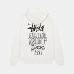 Stussy Pigment Dyed White Built Tough Hoodie