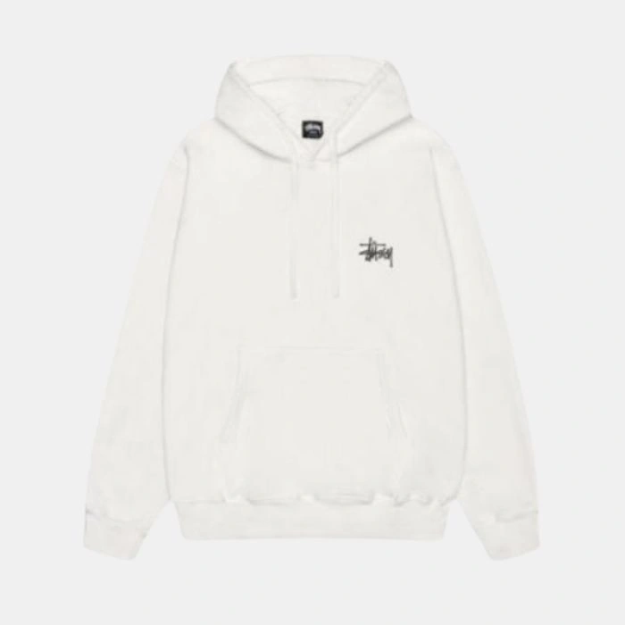Stussy Pigment Dyed White Built Tough Hoodie