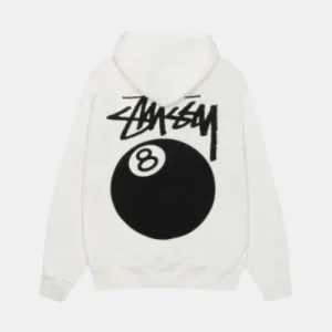 Zip 8 Ball Hoodie White