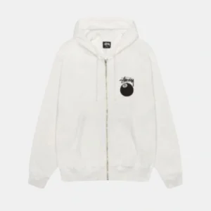 Zip 8 Ball Hoodie White
