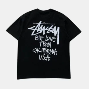 California Big Love Back Print Oversized T-Shirt Black