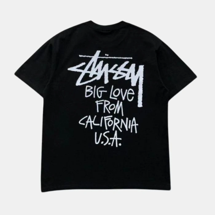 California Big Love Back Print Oversized T-Shirt Black