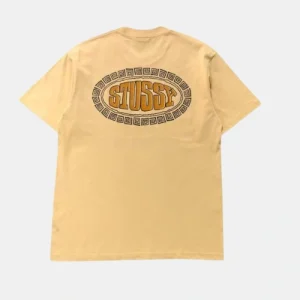 Stussy Beige Oversized T-Shirt Back Logo