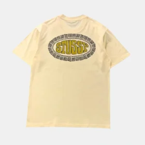 Stussy Cream Oversized T-Shirt Back Logo