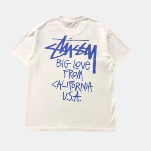 Stussy White Big Love California Oversized T-Shirt Back Print